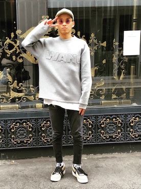 「alexanderwang（アレキサンダーワン）のアイテム（スウェット）」を使った、園村 慎平さん（メンズ・173cm）の秋コーディネート