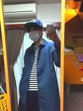 「アイテム（ステンカラーコート）」を使った、sさん（メンズ・171cm・10代）の春コーディネート