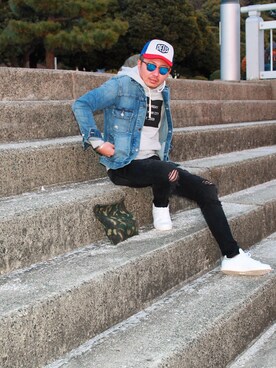 「Saturdays NYC（サタデーズ ニューヨークシティ ）のアイテム（バッグ）」を使った、SUKEさん（メンズ・172cm）の冬コーディネート