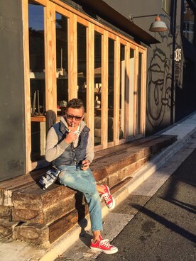 「URBAN RESEARCH Sonny Label（アーバンリサーチサニーレーベル）のアイテム（ダウンベスト）」を使った、SUKEさん（メンズ・172cm）の冬コーディネート