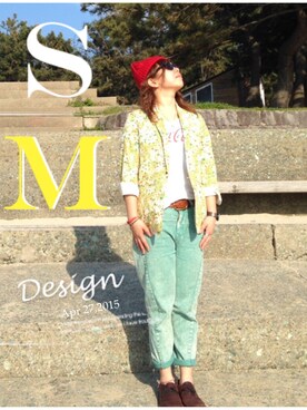 「Ray-Ban（レイバン）のアイテム（サングラス、ブラウン系）」を使った、kurukuru-beansさん（レディース・158cm）の春コーディネート