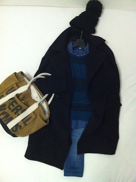 「URBAN RESEARCH ROSSO WOMEN（アーバンリサーチ　ロッソ）のアイテム（ピーコート）」を使った、mikuwさん（レディース・156cm）の冬コーディネート