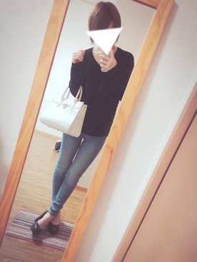 「黒ニット」｜umiさん（レディース・167cm）の秋コーディネート