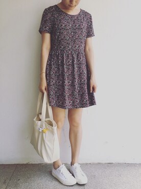 「H&M（エイチ・アンド・エム）のアイテム（ワンピース、その他）」を使った、tohanさん（レディース・161cm）の夏コーディネート