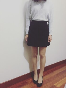 「Mila Owen（ミラオーウェン）のアイテム（ニット/セーター、シルバー系）」を使った、tohanさん（レディース・161cm）の秋コーディネート