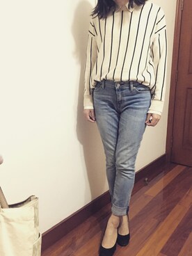 「GAP（ギャップ）のアイテム（デニムパンツ、その他）」を使った、tohanさん（レディース・161cm）の秋コーディネート