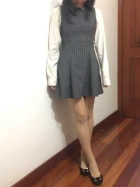 「EMODA（エモダ）のアイテム（ワンピース、グレー系）」を使った、tohanさん（レディース・161cm）の秋コーディネート