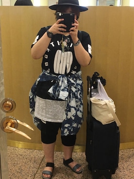 「aveil（アベイル）のアイテム（帽子）」を使った、のんくまポケットさん（レディース・156cm）の夏コーディネート