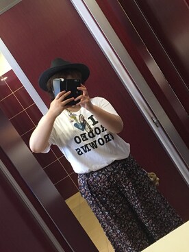 「aveil（アベイル）のアイテム（帽子）」を使った、のんくまポケットさん（レディース・156cm）の夏コーディネート