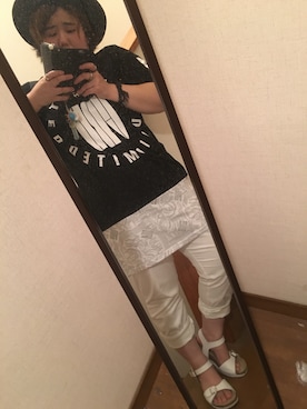 「aveil（アベイル）のアイテム（帽子）」を使った、のんくまポケットさん（レディース・156cm）の夏コーディネート