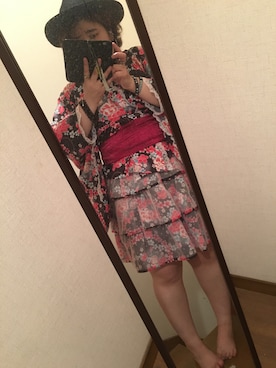 「aveil（アベイル）のアイテム（帽子）」を使った、のんくまポケットさん（レディース・156cm）の夏コーディネート