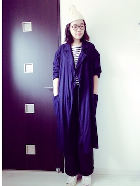 「note et silence （ノートエシロンス）のアイテム（その他アウター）」を使った、chiePuさん（レディース・158cm）の秋コーディネート