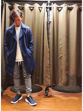 「DIESEL（ディーゼル）のアイテム（トレンチコート）」を使った、taikiさん（メンズ・173cm）の秋コーディネート