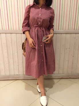 「アイテム（シャツワンピース）」を使った、アオイさん（レディース・150cm）の春コーディネート