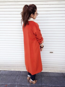 「カラーコート」｜「アイテム（その他）」を使った、KASUMIさん（レディース・161cm）の秋コーディネート