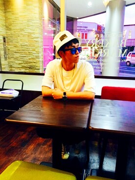 「GDC（ジーディーシー）のアイテム（ハット）」を使った、R Y O H E I さん（メンズ・171cm）の冬コーディネート