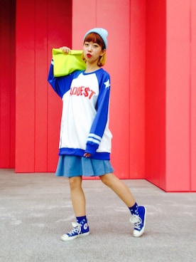 「skirt」｜「アイテム（スウェット）」を使った、yjeeさん（レディース・165cm）の秋コーディネート