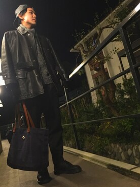 「DOLCE&GABBANA（ドルチェアンドガッバーナ）のアイテム（スラックス）」を使った、hさん（メンズ・173cm）の秋コーディネート
