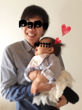 「親子でおそろい」｜「アイテム（チュニック）」を使った、Miiiiさん（キッズ・70cm）の冬コーディネート