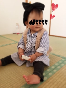 「ファーベスト」｜「アイテム（チュニック）」を使った、Miiiiさん（キッズ・70cm）の冬コーディネート