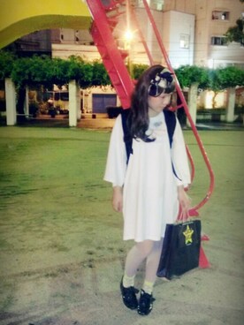 「アイテム（Tシャツ/カットソー、ホワイト系）」を使った、10secさん（レディース・151cm）の夏コーディネート