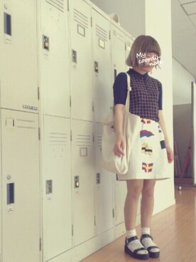 「LOWRYS FARM（ローリーズファーム）の☆夏物新作サンダル☆ミドルソールサンダル　525549（サンダル、ブラック系）」を使った、10secさん（レディース・151cm）の夏コーディネート