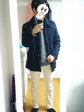 「アイテム（ピーコート）」を使った、Kさん（メンズ・172cm・10代）の冬コーディネート