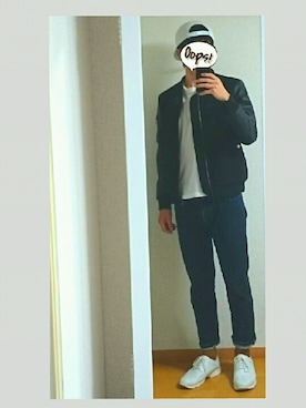 「JUNRED（ジュンレッド）のアイテム（スタジャン）」を使った、Kさん（メンズ・172cm）の秋コーディネート