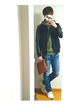 「JUNRED（ジュンレッド）のアイテム（スタジャン）」を使った、Kさん（メンズ・172cm）の冬コーディネート