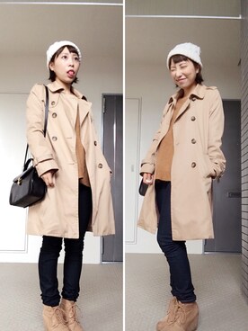 「FOREVER 21」｜「アイテム（トレンチコート）」を使った、Ayokoさん（レディース・152cm）の秋コーディネート