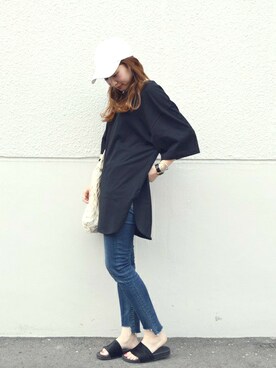 「SHIPS JET BLUE（シップスジェットブルー）のアイテム（帽子）」を使った、naoさん（レディース・156cm）の夏コーディネート