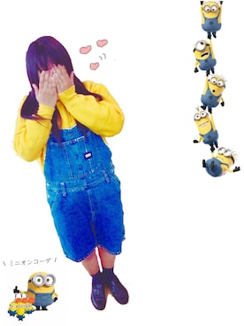 「USJ」｜「アイテム（つなぎ/オールインワン）」を使った、KEYさん（レディース・170cm）の秋コーディネート
