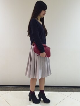 「アイテム（クラッチバッグ、レッド系）」を使った、ORientalTRaffic 大船ルミネウィング店さん（レディース・158cm）の冬コーディネート