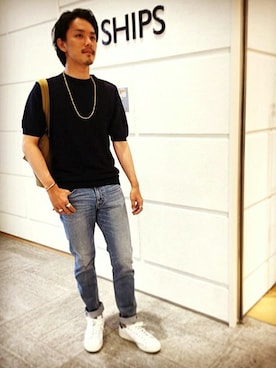 「テーパードデニム」｜甲斐さん（メンズ・175cm）の夏コーディネート