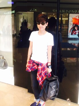 「EDIFICE（エディフィス）のRIVIERAS France キャンバス*メッシュスニーカー（スニーカー、その他）」を使った、Peter さん（メンズ・168cm）の夏コーディネート