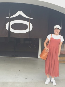 「家族旅行」｜「アイテム（ワンピース/ドレス）」を使った、あんこさん（レディース・164cm）の夏コーディネート