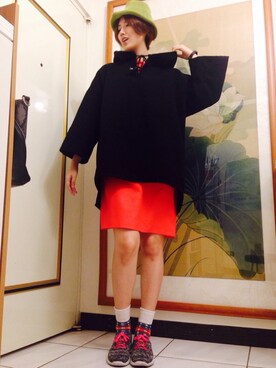 「SALA（サラ）のアイテム」を使った、Lin Eさん（レディース・170cm）の冬コーディネート