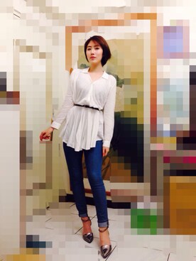 「SALA（サラ）のアイテム」を使った、Lin Eさん（レディース・170cm）の冬コーディネート