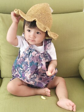「Handmade（ハンドメイド）のアイテム（チュニック）」を使った、@bunbunさん（キッズ・100cm）の夏コーディネート