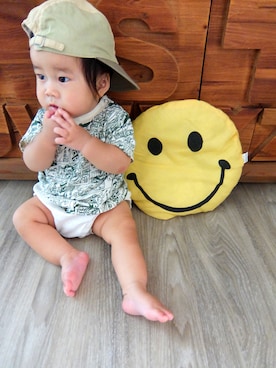 「BeBe（ベベ）のアイテム（キャップ）」を使った、✴︎なゆ✴︎さん（キッズ・60cm）の夏コーディネート