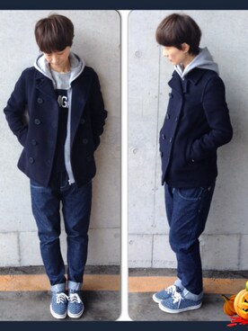 「SMELLY（スメリー）のアイテム（ピアス（両耳用））」を使った、かげさん（レディース・162cm）の冬コーディネート