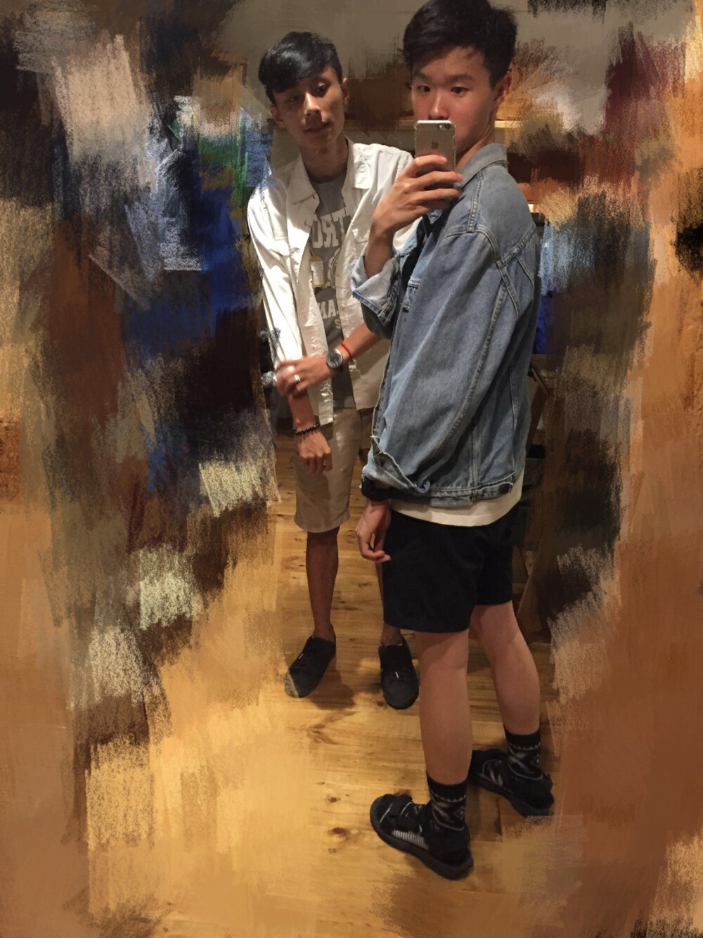 「デ二ム、古着」｜「古着のアイテム（デニムジャケット、ブルー系）」を使った、ゆうさん（メンズ・180cm）の夏コーディネートの1枚目の写真