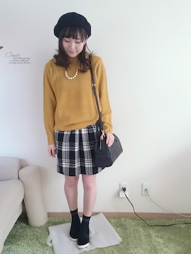 「アイテム（ボストンバッグ）」を使った、ろびこさん（レディース・155cm・30代）の秋コーディネート