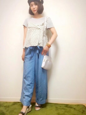 「ベレー帽推奨委員会」｜舞桜さん（レディース・150cm）の夏コーディネート