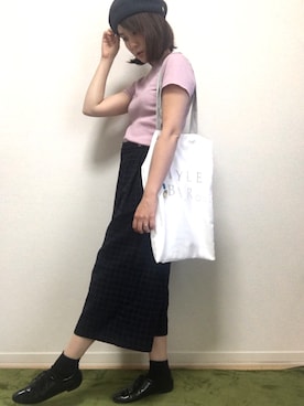 「ベレー帽推奨委員会」｜「アイテム（その他シューズ）」を使った、舞桜さん（レディース・150cm）の夏コーディネート