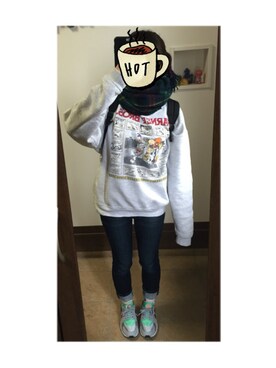 129さん（レディース・154cm）の冬コーディネート