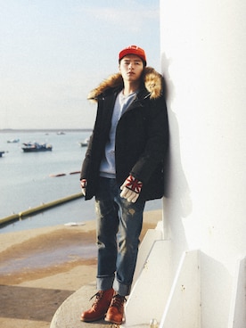 「daily look」｜「アイテム（マウンテンパーカー）」を使った、jc jungさん（メンズ・177cm）の秋コーディネート