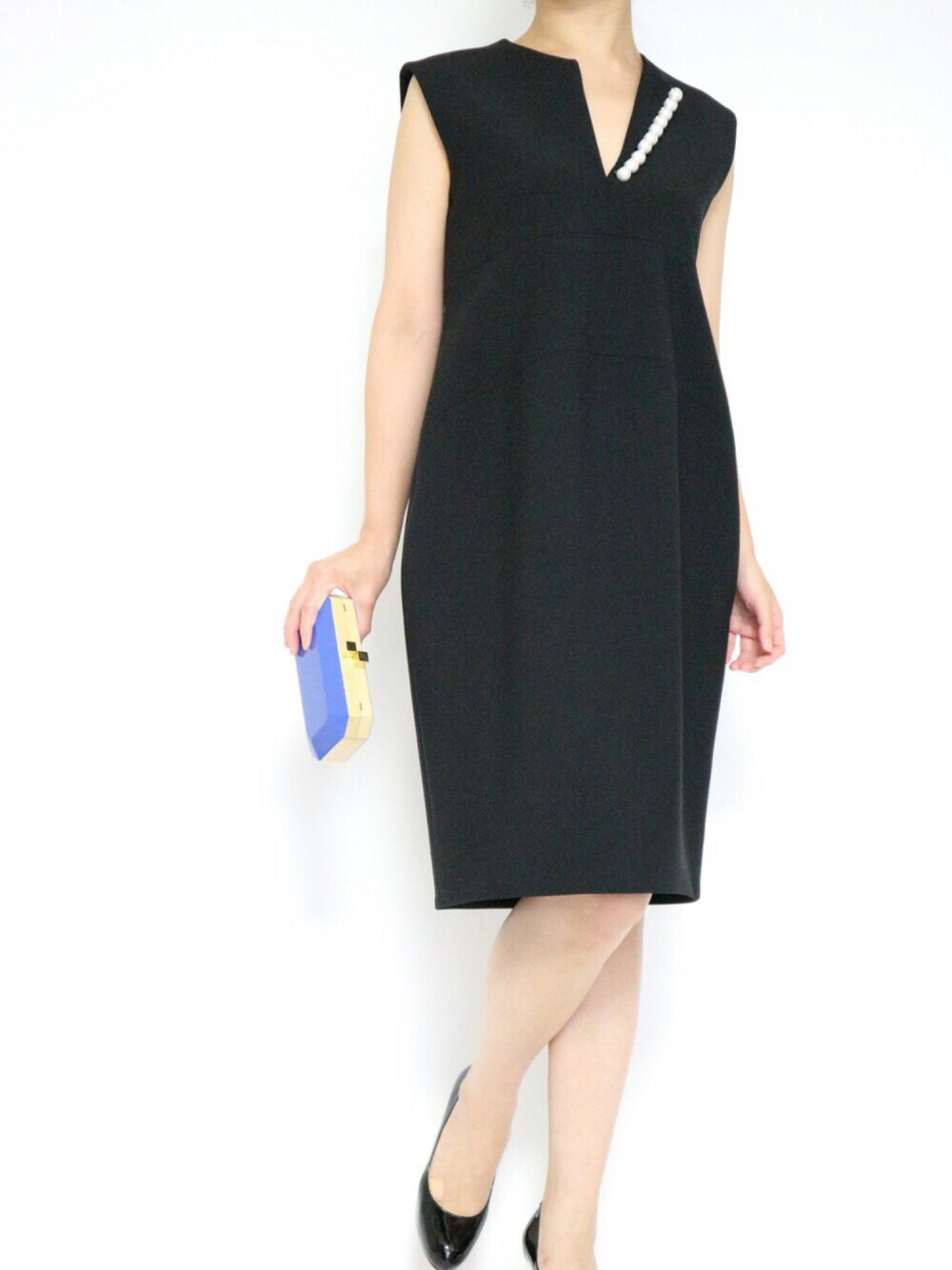 ミニワンピース美品 YOKO CHAN ヨーコチャン ブラックドレス 36サイズ 
