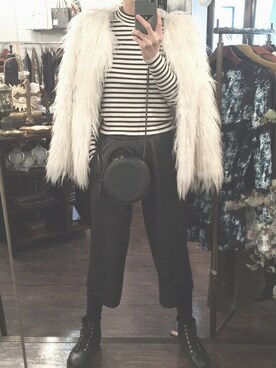 「クロップドパンツ」｜amaniさん（レディース・162cm）の冬コーディネート