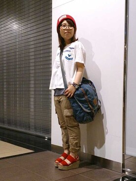 「TYPE BLUE（タイプブルー）のアイテム（バッグ）」を使った、sakiさん（レディース・147cm）の夏コーディネート